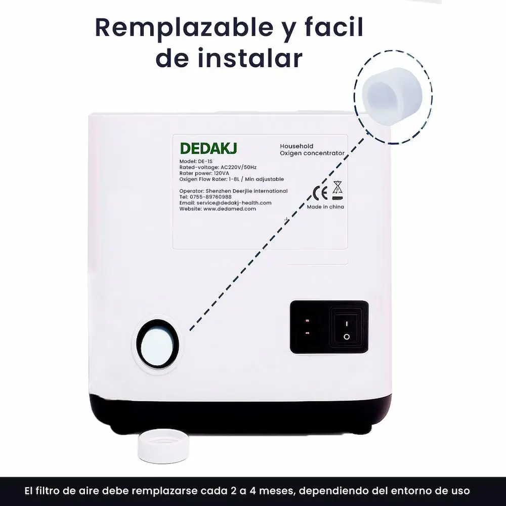 Filtro de Aire Dedakj DE-2A para Concentrador de Oxigeno