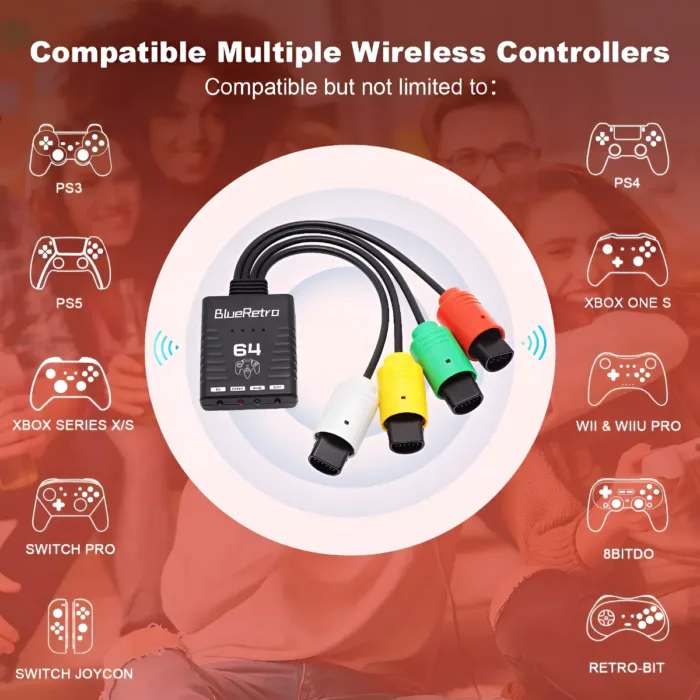 Adaptador Blueretro 4 Mandos Bluetooth Nintendo64 Servitae - Imagen 4