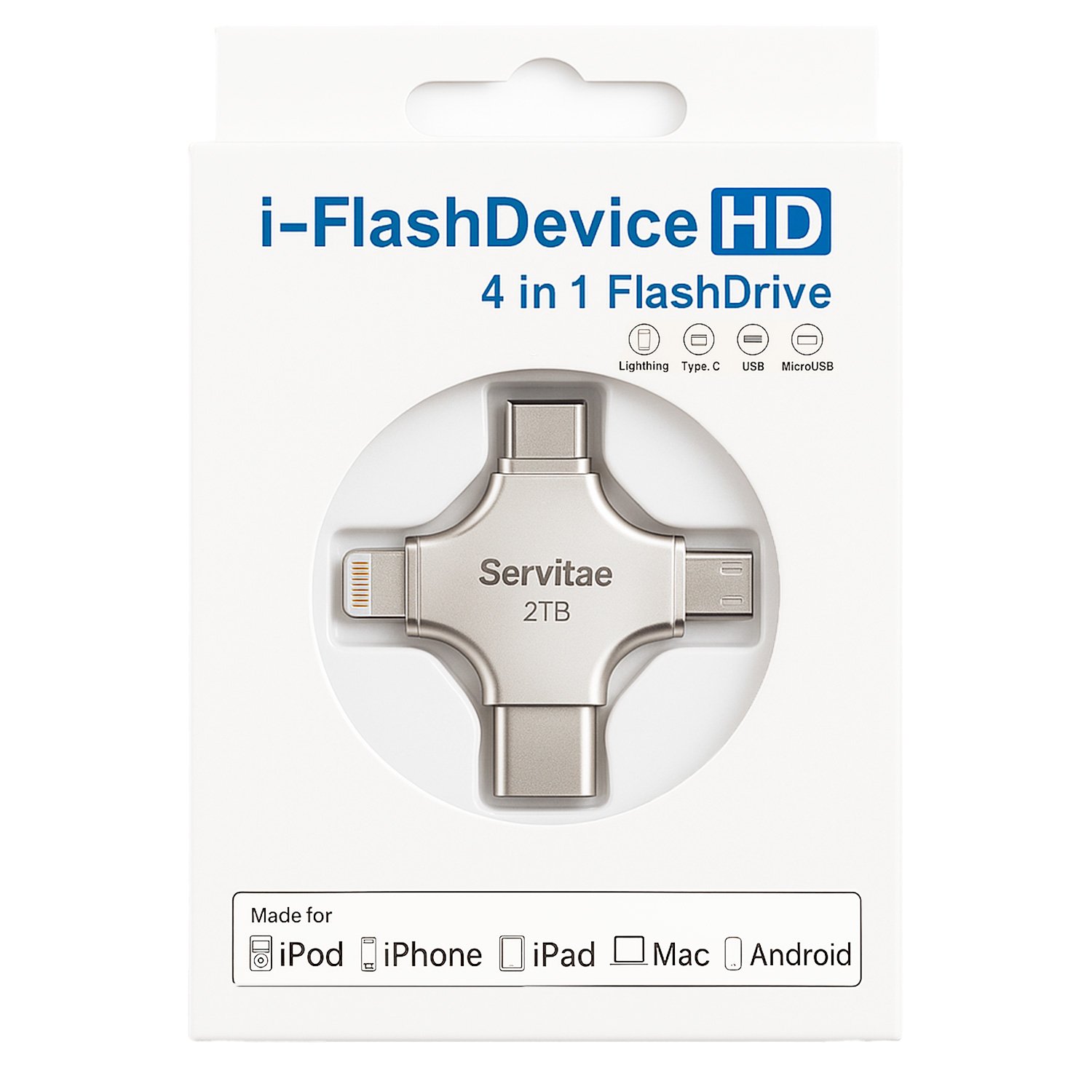 Memoria Otg 4 En 1 iPhone Android iPad Pc Usb-c Lighting 2tb - Imagen 7