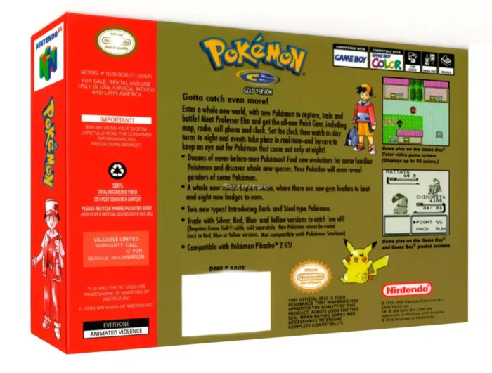 Revive La Emoción Con Pokémon Gold Version Para Nintendo 64 - Image 3
