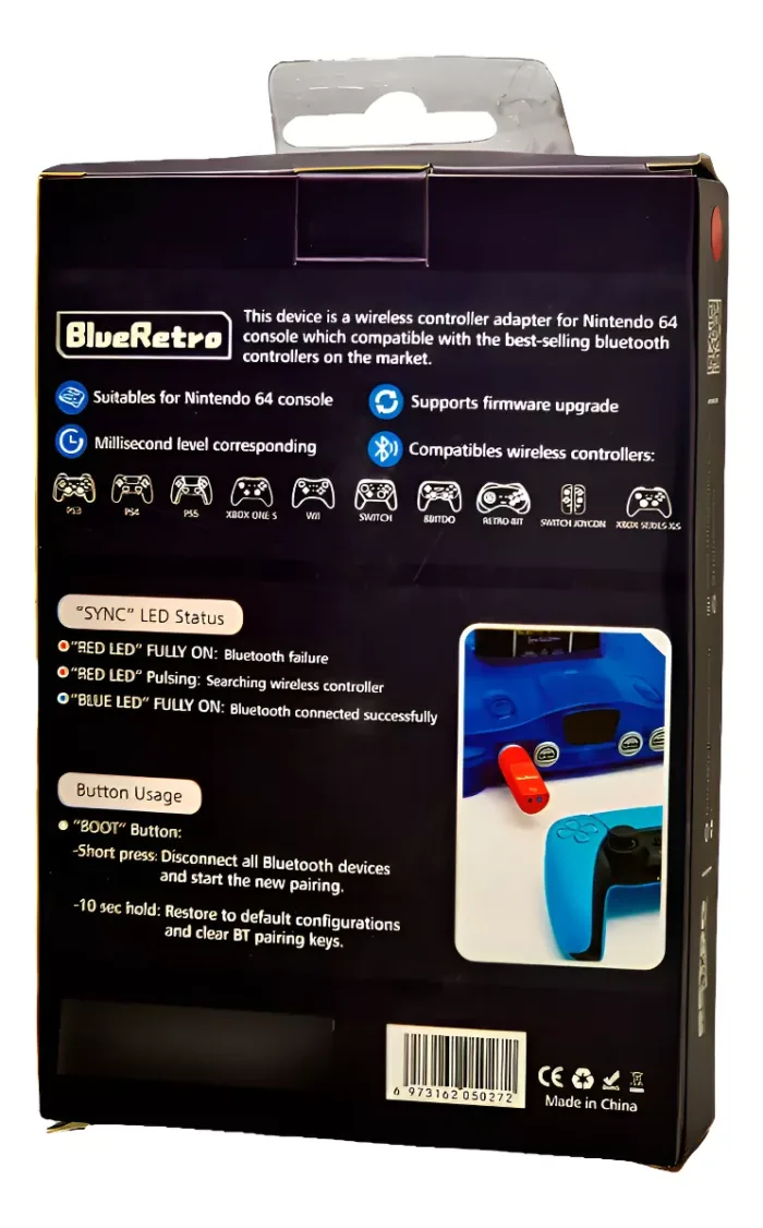 Adaptador Blueretro 1 Mando Bluetooth Nintendo64 Servitae - Imagen 3