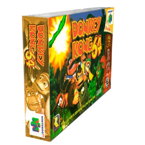 Donkey Kong 64 para Nintendo 64 en caja original sellada con manual de usuario incluido y protección de acrílico