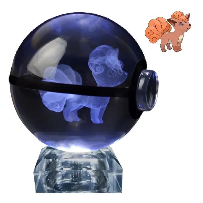 Pokebola De Cristal 3d Pokemon Cristal Varios Modelos Luz