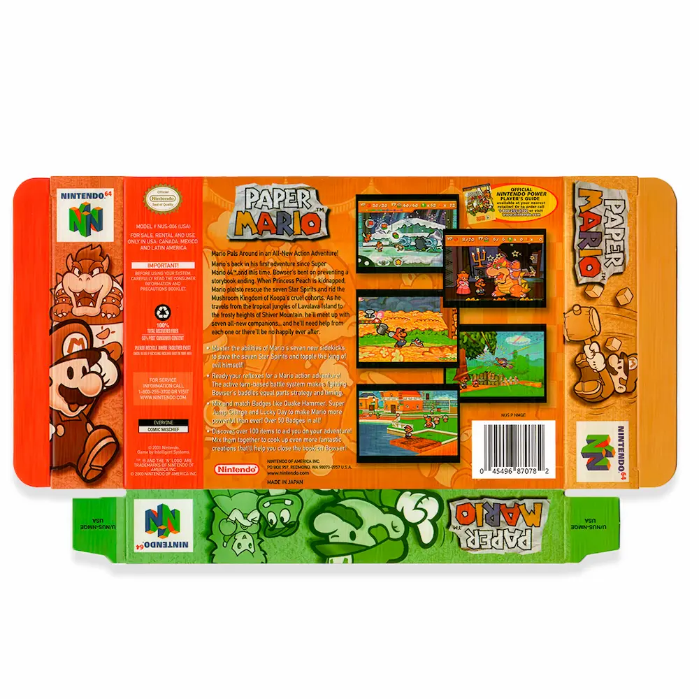 Accesorios Caja y manual paper mario N64