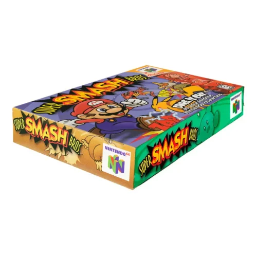 Super Smash Bros para Nintendo 64 en caja original sellada con personajes icónicos