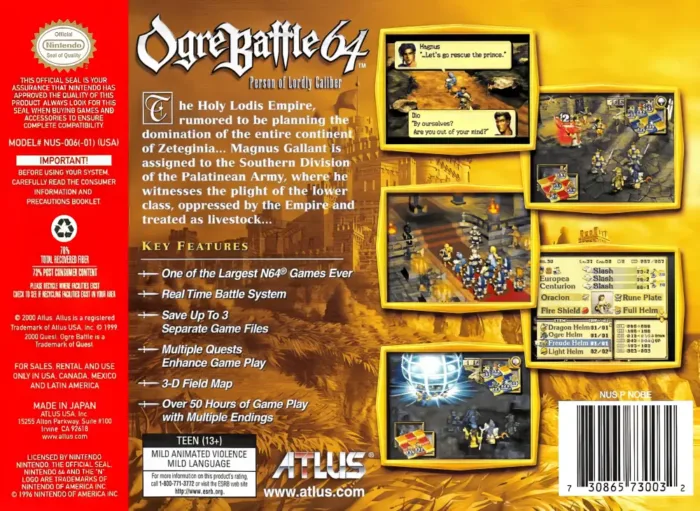 Ogre Battle 64 Person of Lordly Caliber Nintendo 64 Retro - Image 10