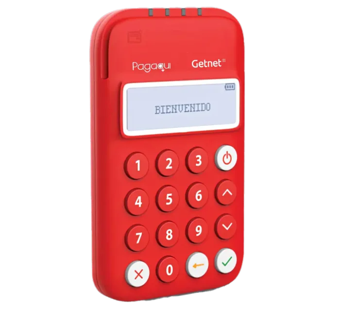 Terminal de cobro Go Pagaqui compatible con tarjetas Visa, Mastercard, American Express, vales y wallets digitales como Apple Pay y Google Pay. Ideal para negocios que buscan modernizar sus cobros, enviar recibos digitales y vender servicios digitales con una terminal portátil.