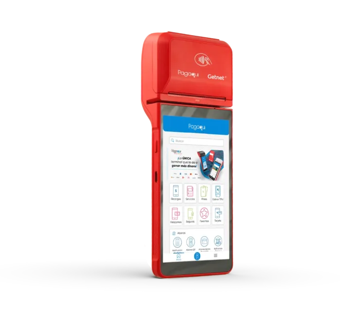 Terminal de cobro Max Pagaqui para negocios de todos los tamaños, equipada con tecnología NFC y EMV para aceptar pagos de tarjetas de crédito, débito, Bienestar, vales y billeteras digitales como Apple Pay y Google Pay. Desde la comodidad de tu tienda, restaurante o emprendimiento, podrás cobrar de forma rápida, segura y sin complicaciones.
