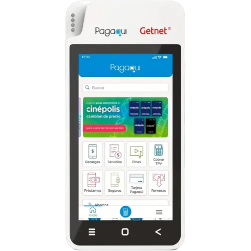 Terminal punto de venta Super Pagaqui aceptando pagos con tarjetas y métodos contactless para negocios