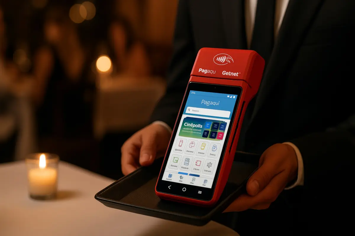 Terminal de cobro Max Pagaqui para negocios de todos los tamaños, equipada con tecnología NFC y EMV para aceptar pagos de tarjetas de crédito, débito, Bienestar, vales y billeteras digitales como Apple Pay y Google Pay. Desde la comodidad de tu tienda, restaurante o emprendimiento, podrás cobrar de forma rápida, segura y sin complicaciones.
