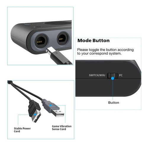 Adaptador GameCube USB funcionando con Nintendo Switch y controles originales en modo multijugador