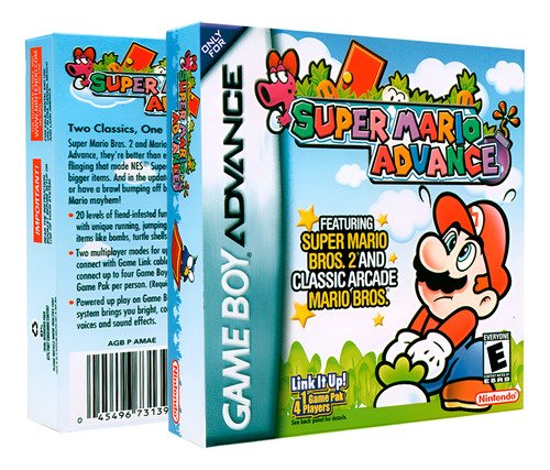 Portada frontal del juego Super Mario Advance para Game Boy Advance mostrando el arte oficial de Nintendo