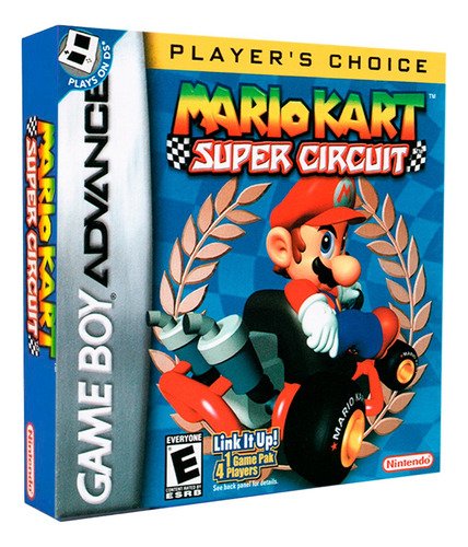 Juego Mario Kart Super Circuit para Game Boy Advance mostrando su carátula y detalles del cartucho