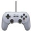 Controlador 8BitDo Pro 2 color gris mostrando diseño frontal con botones y palancas analógicas