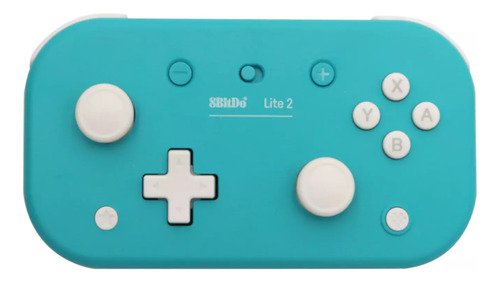 Control inalámbrico 8bitdo Lite 2 en color turquesa mostrando su diseño frontal y botones