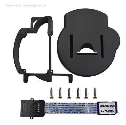 Kit de extensión SD para GameCube con adaptador NGC GC Loader en color negro, mostrando instalación completa en consola