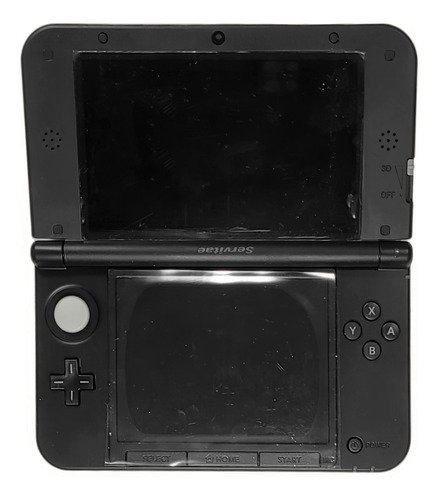 Vista frontal de la Nintendo 3DS XL mostrando la pantalla superior con tecnología 3D sin gafas