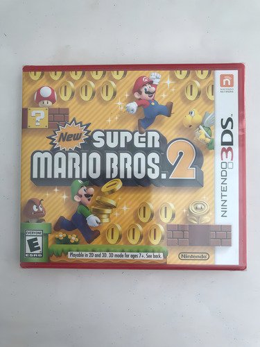 Juego New Super Mario Bros 2 en su empaque sellado original para Nintendo 3DS, garantía oficial de Nintendo