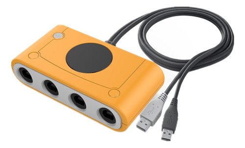 Adaptador USB GameCube color naranja para conectar hasta 4 controles originales en Nintendo Switch, Wii U y PC