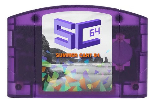 Cartucho Summer Cart 64 color púrpura para Nintendo 64 con acceso a más de 5400 juegos clásicos retro