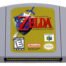 Cartucho de Zelda Ocarina of Time para Nintendo 64 con traducción completa al portugués brasileño mostrando el arte original
