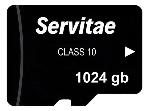 Memoria Micro SD 1TB Servitae junto a adaptador, mostrando tamaño compacto y diseño moderno