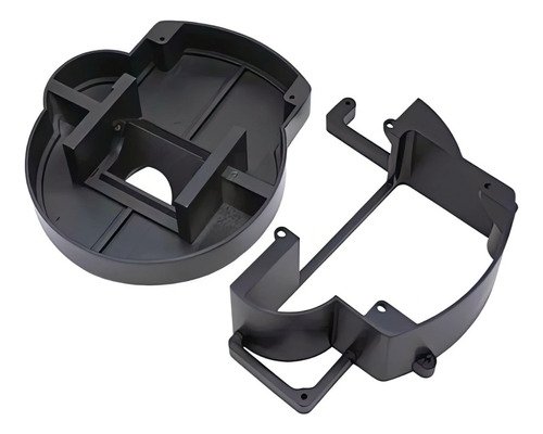 Detalle cercano del soporte impreso en 3D y cable extensor flexible del kit de extensión SD para GameCube