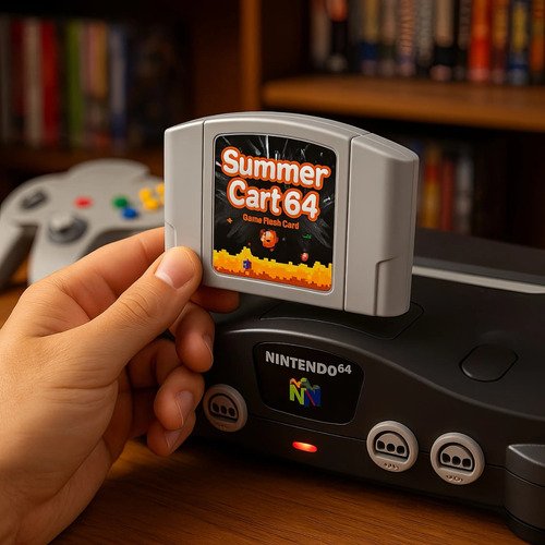 Cartucho Summer Cart Ed64 incluye tarjeta TF de 32GB con juegos para Nintendo 64