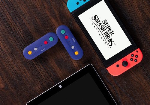 Vista detallada de los conectores y puertos del adaptador inalámbrico 8BitDo Gbros para Nintendo Switch