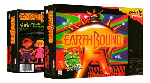 Cartucho original de Earthbound para Super Nintendo, juego de rol clásico en perfecto estado y completamente nuevo