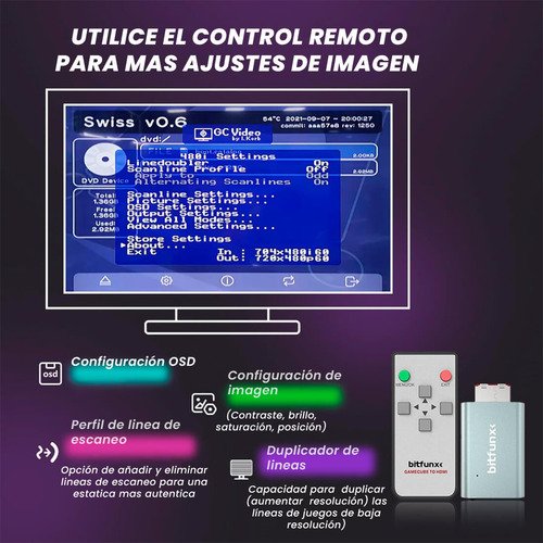 Adaptador Gc2hdmi Hdmi Bitfunx Nintendo Gamecube - Imagen 7