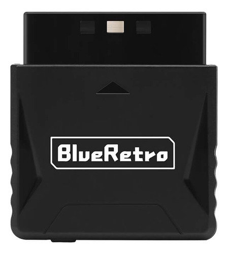 Adaptador BlueRetro Mini conectado a consola PlayStation 1 para juego inalámbrico retro