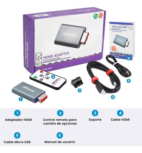 Adaptador Gc2hdmi Hdmi Bitfunx Nintendo Gamecube - Imagen 8