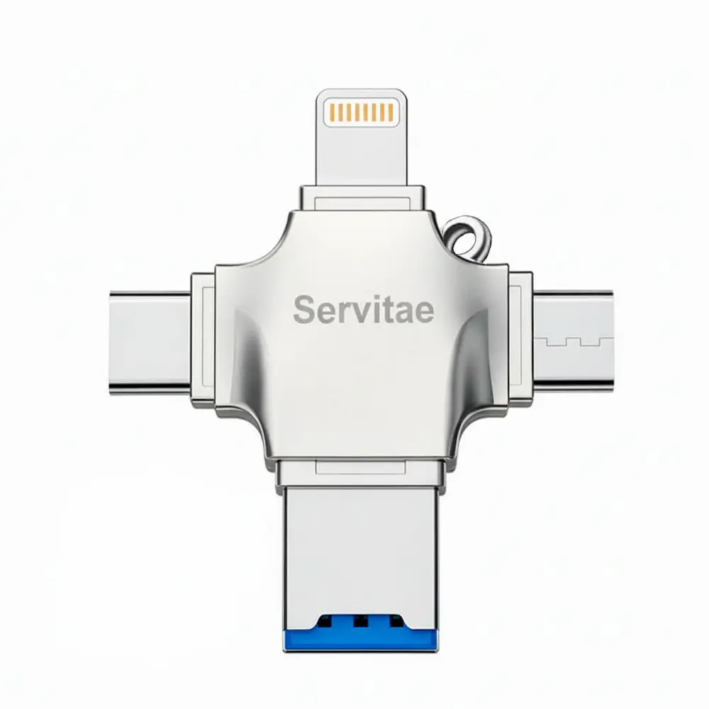 Servitae Lector Otg 4en1 Usb3.0 C Lightning Microusb Microsd