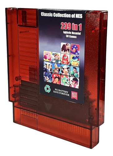 Cartucho NES 150 en 1 mostrando portada de juegos clásicos como Super Mario Bros, Zelda y otros títulos retro de 8 bits