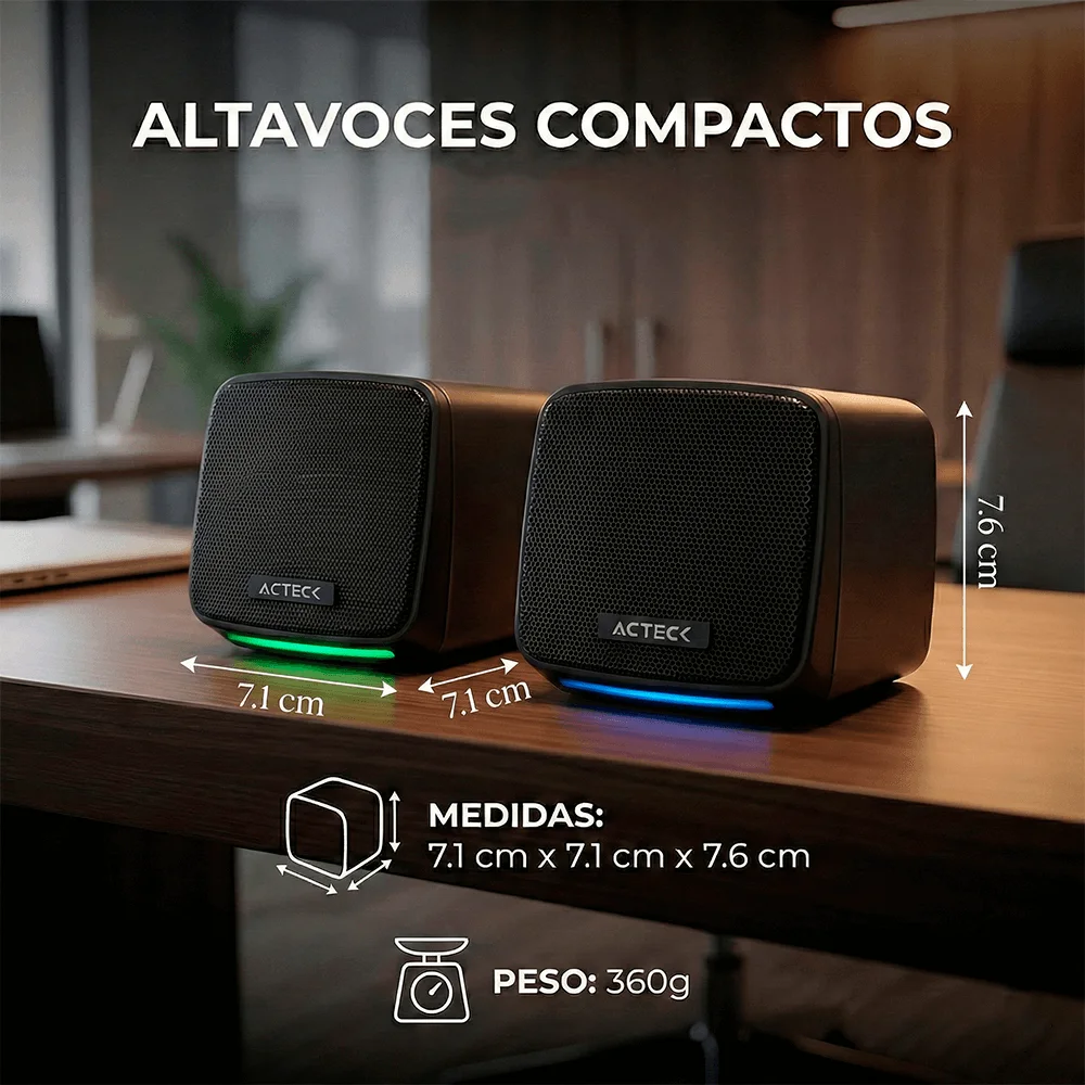 Bocinas Acteck Elant Cube AS430 6W RGB - Imagen 3