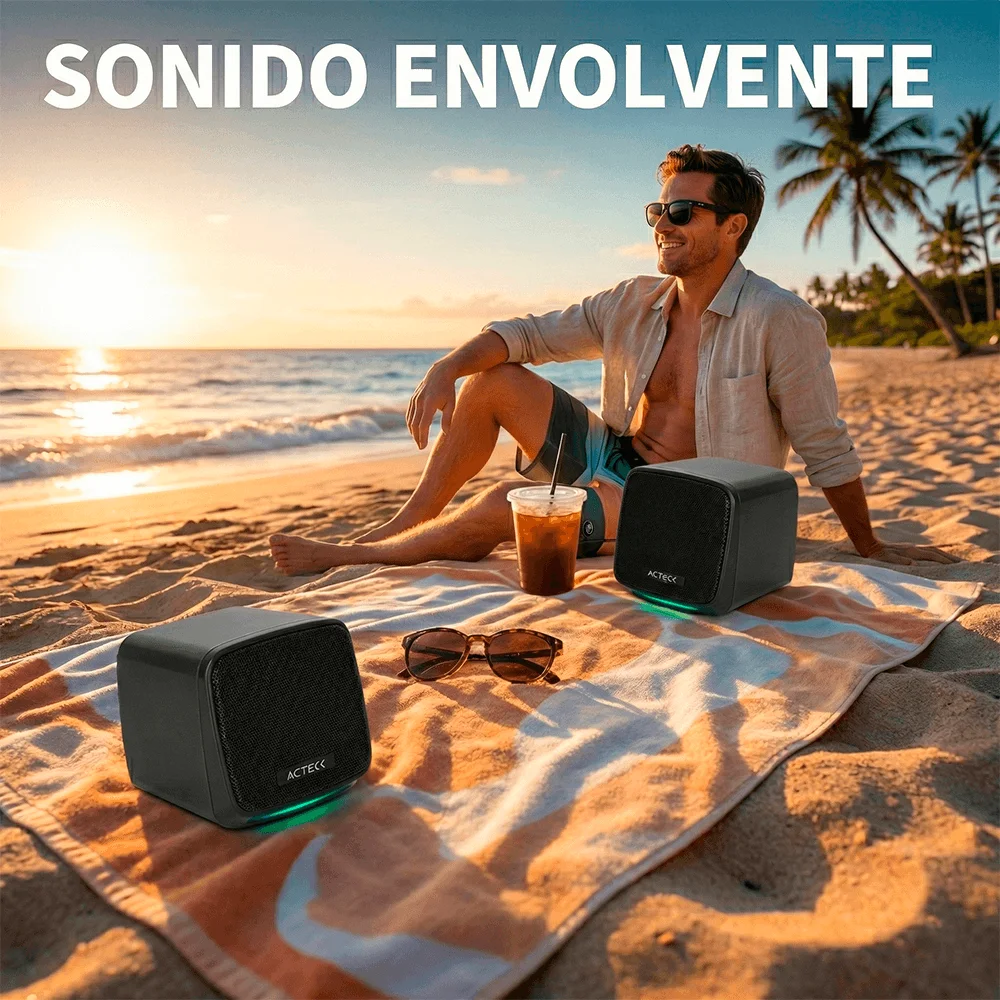 Bocinas Acteck Elant Cube AS430 6W RGB - Imagen 4