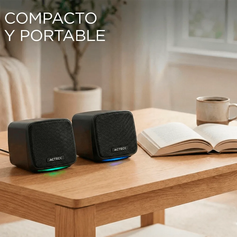 Bocinas Acteck Elant Cube AS430 6W RGB - Imagen 5