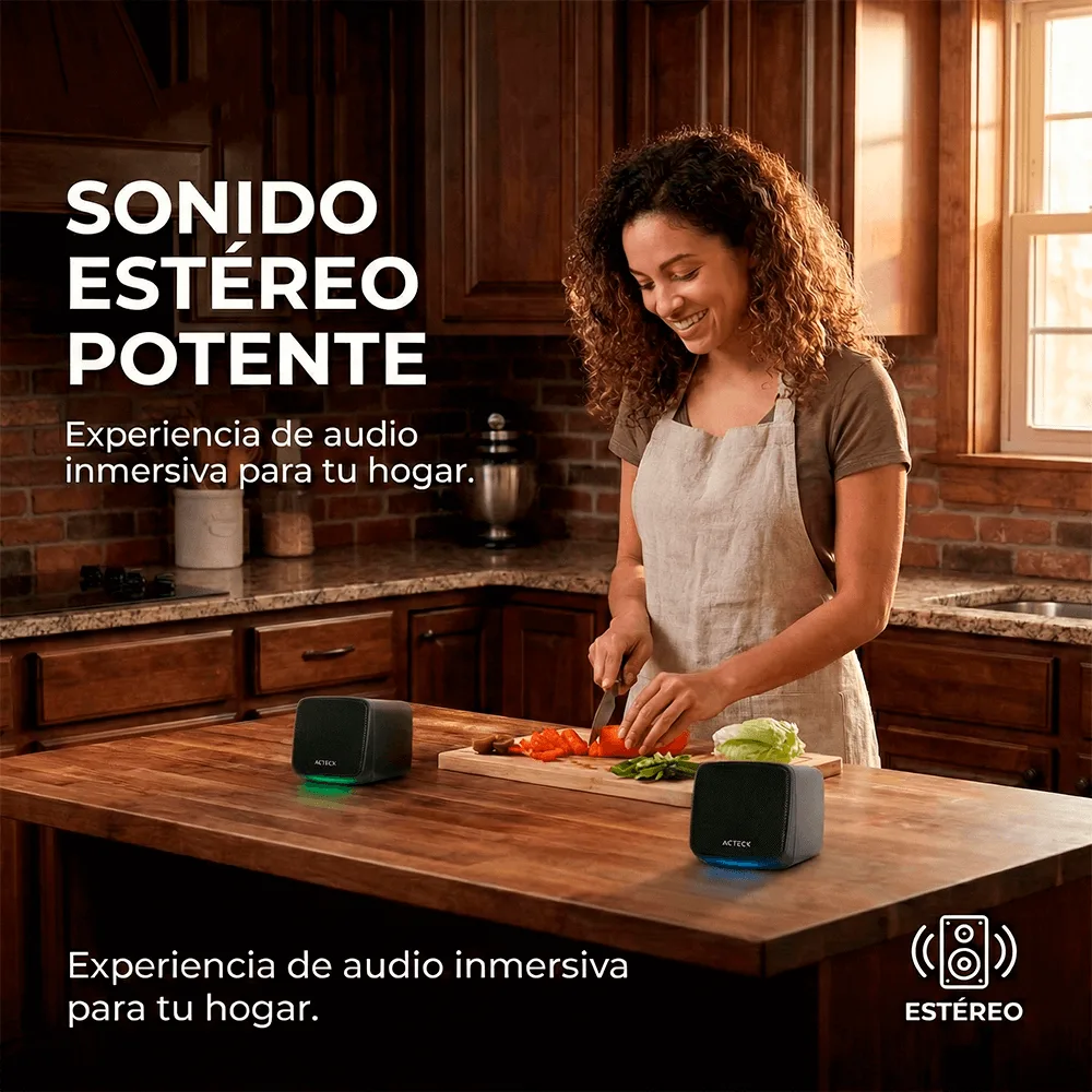 Bocinas Acteck Elant Cube AS430 6W RGB - Imagen 6